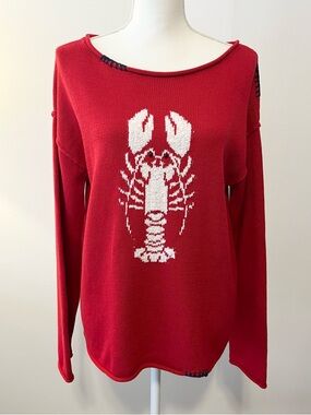 NWT Wild Fable Target Red Cotton Lobster Graphic Sweater. Relaxed Fit. Size M